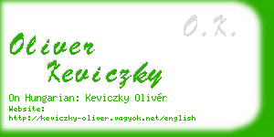 oliver keviczky business card